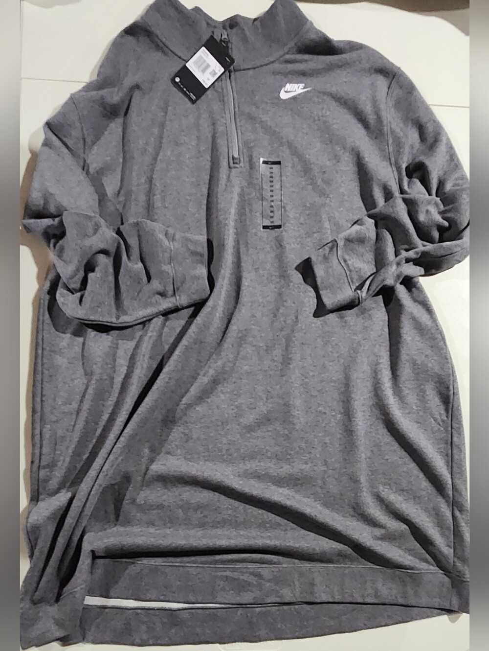 Nike Quarter Zip Gray Cotton Sweatshirt Dress Size 3X